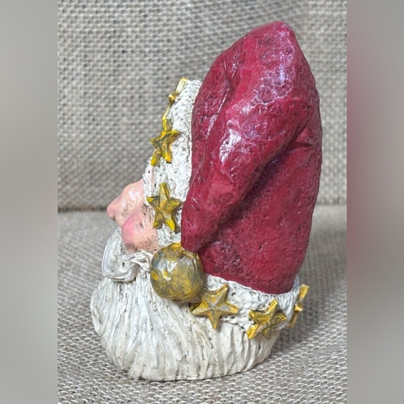 Vintage Santa Claus Resin Taper Candle Holder Christmas St Nick Rustic Farmhouse - Picture 2 of 8